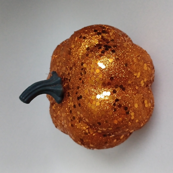 Sparkly Light up Jack-o'-lantern Pumpkin Halloween Decoration Orange Glitter - Picture 11 of 17